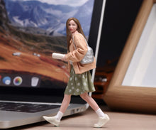 Load image into Gallery viewer, 1:24 Painted Figure Model Miniature Resin Diorama Walking French Sytle Girl Lady
