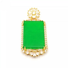 Load image into Gallery viewer, Nature Jade Retangle Pendant Necklace Gift Jewelry charm Blessing Luck Jewelry a

