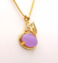 Load image into Gallery viewer, Nature Jade Purple Gourd Pendant Necklace Gift Jewelry charm Blessing Fortune
