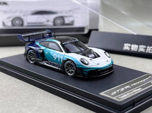 Load image into Gallery viewer, HKM 1:64 Blue White 911 GT3 R 992 Rennsport Sport Model Diecast Metal Car New Collection

