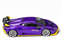 Load image into Gallery viewer, DM 1:64 Purple Huracan STO Racing Sports Model Diecast Metal Car New Collection
