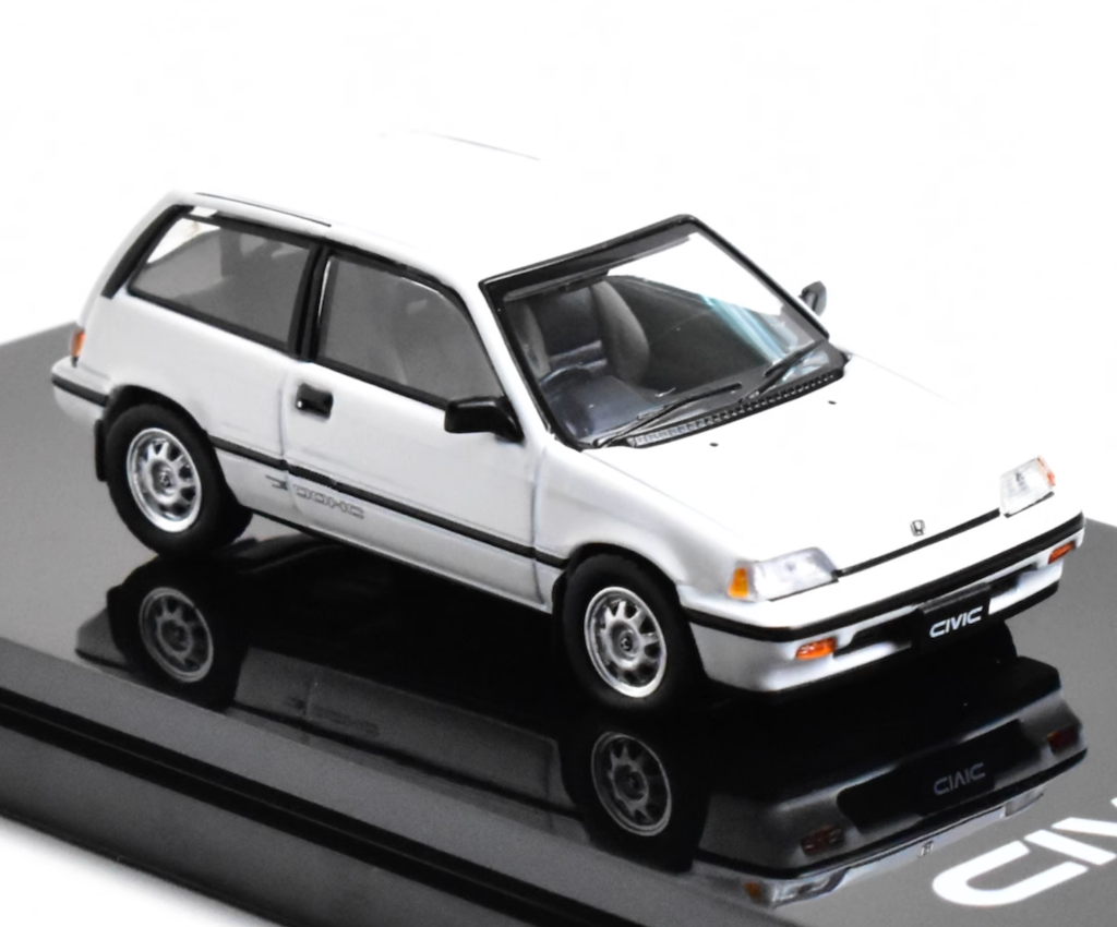HobbyJapan 1:64 1984 White CIVIC Si E-AT Hatchback Model Diecast Metal Car New Collection