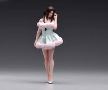 Load image into Gallery viewer, 1:24 Painted Figure Model Miniature Resin Diorama Blue Puff Skirt Pretty Girl
