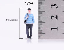 Load image into Gallery viewer, 1:64 Painted Figure Model Miniature Resin Diorama Toy Casual Boy Pink Dress Girl
