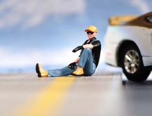 Load image into Gallery viewer, 1:64 Painted Figure Model Miniature Resin Diorama Sand Sitting Cap Man Boy Cool
