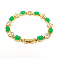 Load image into Gallery viewer, Nature Jade Beaded Bracelet Jewelry Blessing Lucky Fortune Gift For Her Green P
