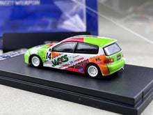 Load image into Gallery viewer, SW 1:64 JACCS Civic EG6 #14 Hatchback Sports Model Diecast Metal Car New Collection
