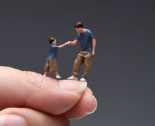 Load image into Gallery viewer, 1:64 Painted Figure Model Miniature Resin Diorama Toy Sand Father and Son Play
