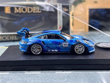 Load image into Gallery viewer, EM 1:64 Blue Shark 911 GT3 RS Sports Model Diecast Metal Car New Collection
