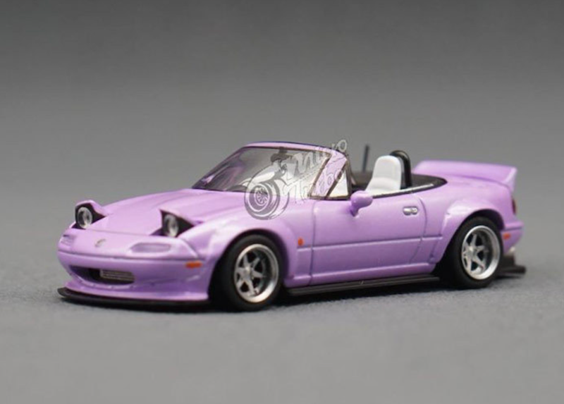 MT 1:64 Purple Mazda Eunos Miata Roadster Widebody Racing Sport Model Toy Metal Car