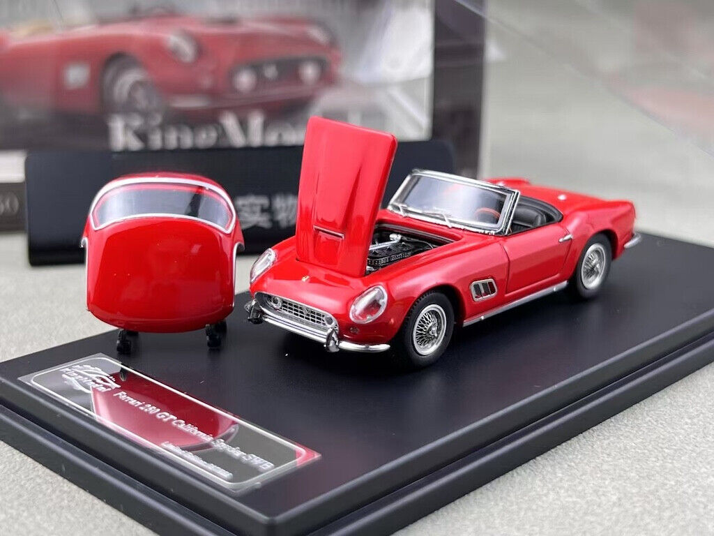 King 1:64 Red 250GT California Spyder SWB Sport Model Diecast Metal Car New Collection