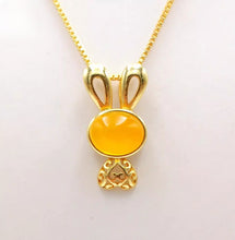 Load image into Gallery viewer, Nature Jade Cute Bunny Pendant Necklace Gift Jewelry charm Blessing Lucky New b
