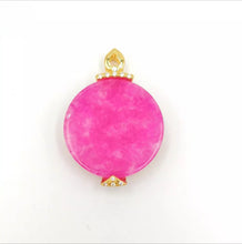 Load image into Gallery viewer, Nature Jade Pink Round Fortune Pendant Necklace Gift Jewelry charm Blessing new
