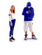 Load image into Gallery viewer, 1:64 Painted Figure Mini Model Miniature Resin Diorama Sand Trendy Boy Girl Blue New
