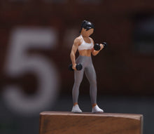Load image into Gallery viewer, 1:64 Painted Figure Model Miniature Resin Diorama Scene Sporty Gym Girl Lady
