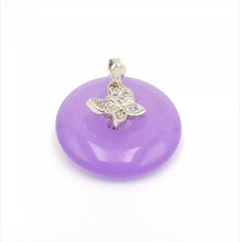 Load image into Gallery viewer, Nature Purple Jade Butterfly Pendant Necklace Gift Jewelry charm Blessing Luck S
