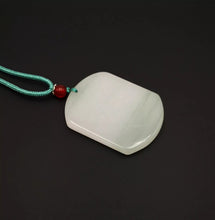 Load image into Gallery viewer, Nature Jade Rectangle Plaque Pendant Necklace Gift Jewelry charm Blessing Lucky
