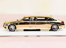 Load image into Gallery viewer, SH 1:64 Plating Gold Maybach S600 Pullman Limousine Model Diecast Metal Car
