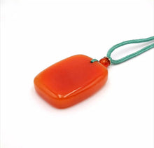 Load image into Gallery viewer, Nature Jade Red Rectangle Plaque Pendant Necklace Gift Jewelry charm Blessing
