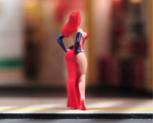 Load image into Gallery viewer, 1:64 Painted Figure Model Miniature Resin Diorama Toy Sand Red Hair Dress Beauty
