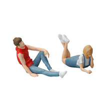 Load image into Gallery viewer, 1:64 Painted Figure Mini Model Miniature Resin Diorama Sand Lying Couple Relaxe New Scene
