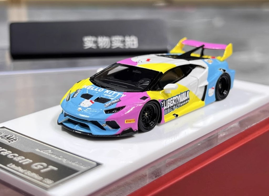 1:64 Cartoon LP610 Huracan GT Sports Model Diecast Resin Car New Collection