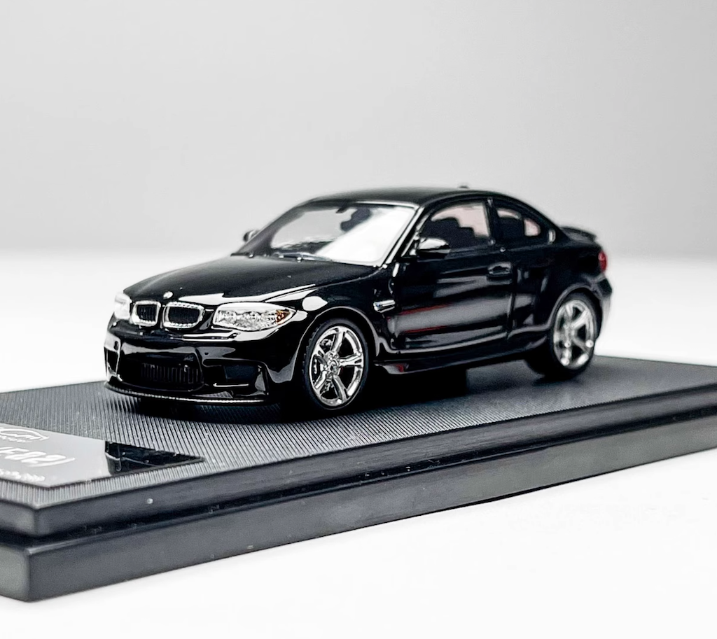 7cm 1:64 Black 1M E82 Couple Silver Rims Sports Model Diecast Metal Car New Collection