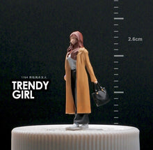 Load image into Gallery viewer, 1:64 Painted Figure Mini Model Miniature Resin Diorama Sand Wind Coat Girl Lady New Scene
