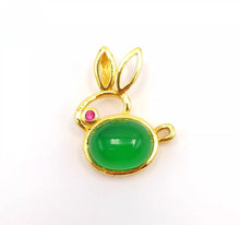 Load image into Gallery viewer, Nature Jade Cute Rabbie Pendant Necklace Gift Jewelry charm Blessing Lucky c
