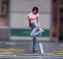 Load image into Gallery viewer, 1:64 Painted Figure Model Miniature Resin Sand Diorama Pink Top Pretty Girl Lady
