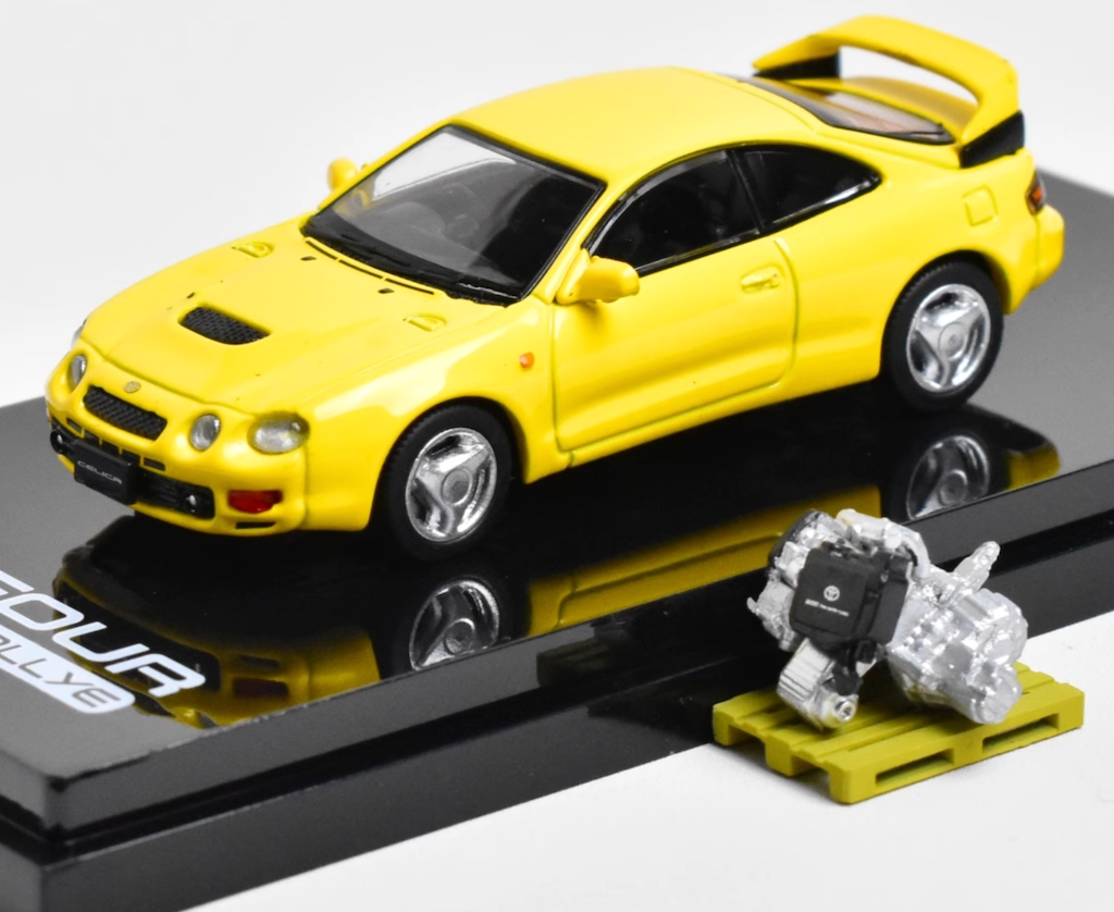 HobbyJapan 1:64 Yellow Celica GT Rallye Engine Sports Model Diecast Metal Car