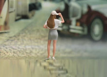 Load image into Gallery viewer, 1:64 Painted Figure Model Miniature Resin Diorama Toy Cap Mini Skirt Casual Girl
