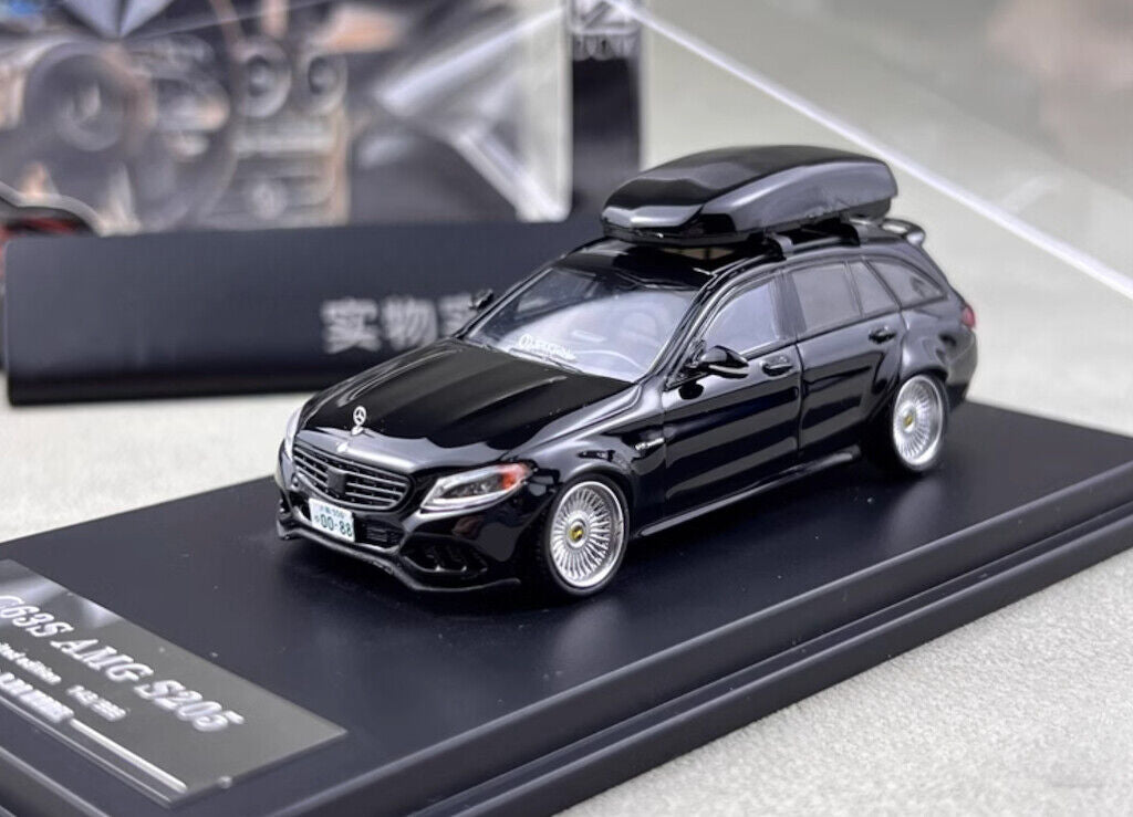 DCM 1:64 Black VIP C63S AMG S205 Wagon Touring Model Diecast Metal Car New Collection