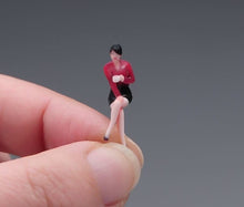 Load image into Gallery viewer, 1:64 Painted Figure Model Miniature Resin Diorama Office Lady Red Sitting Woman
