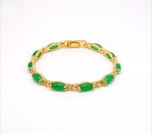 Load image into Gallery viewer, Nature Jade Beaded Bracelet Jewelry Blessing Lucky Fortune Gift For Her Green ss
