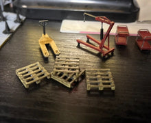Load image into Gallery viewer, 1:64 Painted Figure Model Miniature Resin Sand Hydraulic Forklift Toy Tray Collection
