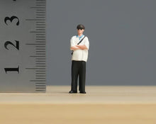 Load image into Gallery viewer, 1:64 Painted Figure Model Miniature Resin Diorama Sand Stand White Shirt Boy Man
