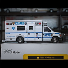 Load image into Gallery viewer, 1:64 596 White E450 Ambulance Police Emergency Van Model Diecast Metal Car New Collection
