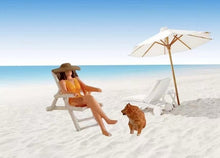 Load image into Gallery viewer, 1:64 Painted Figure Mini Model Miniature Resin Diorama Sand Beach Lady Girl Pet
