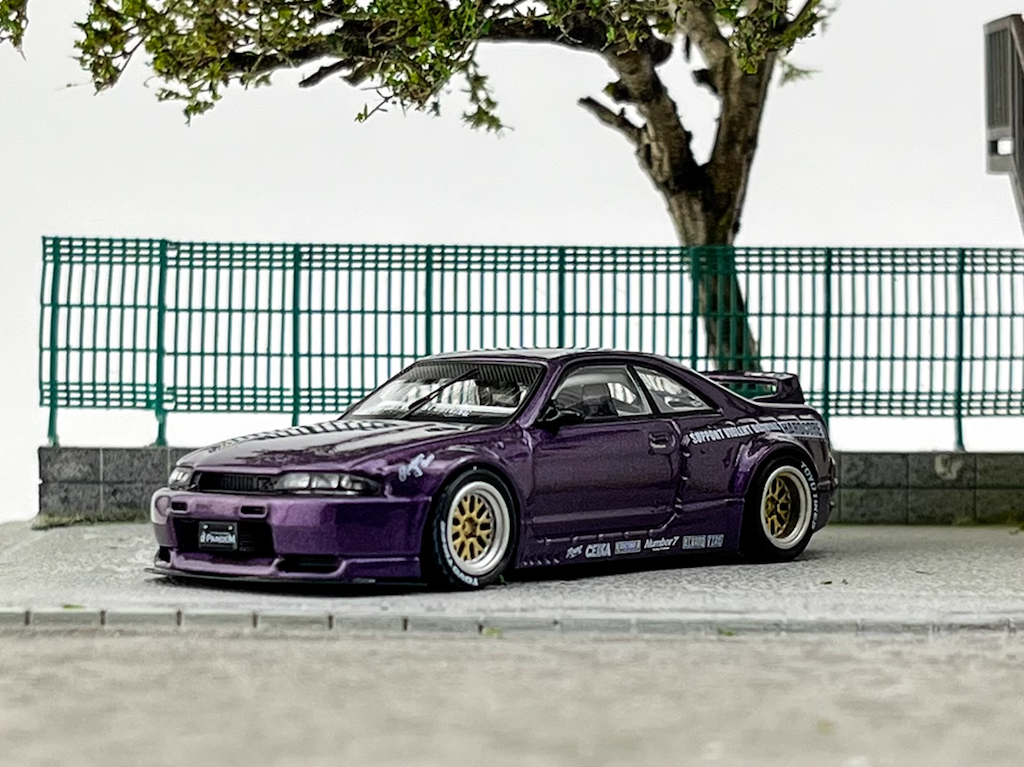 Inno 1:64 Purple Skyline GTR R33 Pandem Rocket Bunny Model Diecast Metal Car