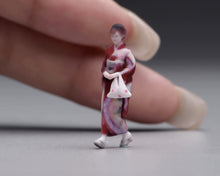 Load image into Gallery viewer, 1:64 Painted Figure Model Miniature Resin Sand Japanese Kimono Woman Walking
