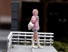 Load image into Gallery viewer, 1:64 Painted Figure Model Miniature Resin Sand Pretty Pink Top Girl Beauty Lady
