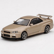 Load image into Gallery viewer, MINIGT 1:64 Gold Skyline GTR Racing Sports Model Toy Metal Car 348
