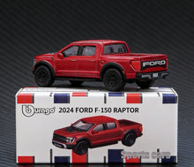 Load image into Gallery viewer, Bburago 1:64 Red 2024 F150 Raptor Pickup Truck Sport Model Diecast Metal Car
