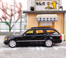Load image into Gallery viewer, Mortal 1:64 Black S124 E300 Wagon Roof Bike Model Diecast Metal Car New
