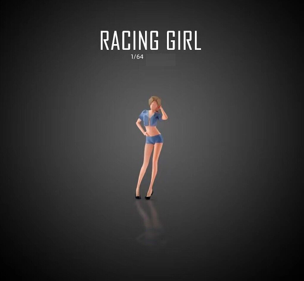 1:64 Painted Figure Mini Model Miniature Car Scenes Resin Racing Girl Race Queen