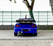 Load image into Gallery viewer, Inno 1:64 Blue Skyline GTR R34 V-Spec Mines Sports Model Diecast Metal Car New Collection
