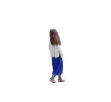 Load image into Gallery viewer, 1:64 Painted Figure Mini Model Miniature Resin Diorama Girl White Tee Blue Pants
