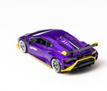 Load image into Gallery viewer, DM 1:64 Purple Huracan STO Racing Sports Model Diecast Metal Car New Collection
