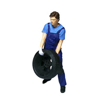 Load image into Gallery viewer, 1:64 Painted Figure Mini Model Miniature Resin Diorama Car Repairman Repair Blue
